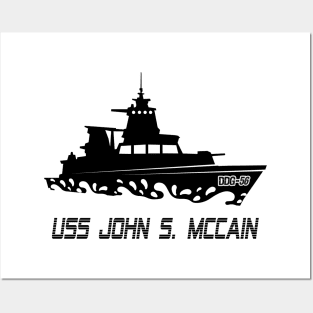 Uss John Mccain DDG 56 Gold Posters and Art